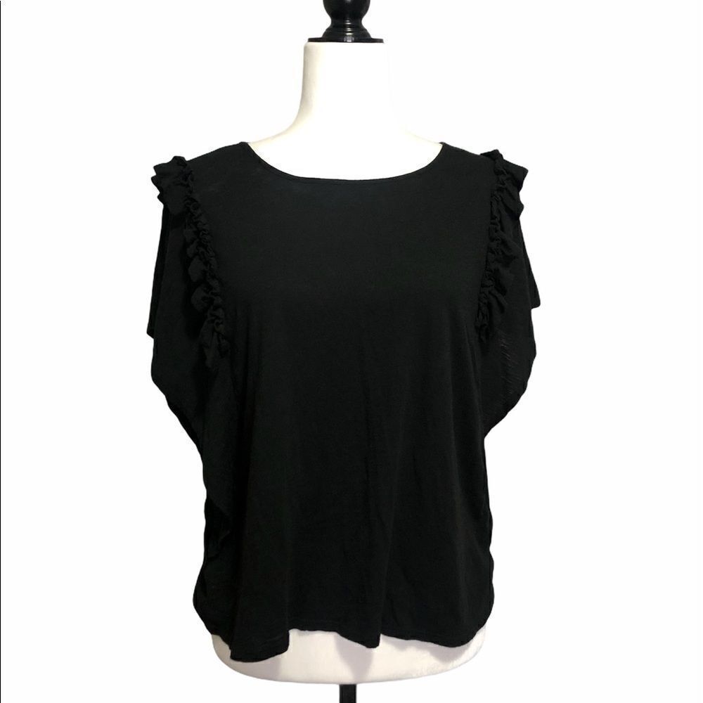 cece Ruffle Flutter Blouse